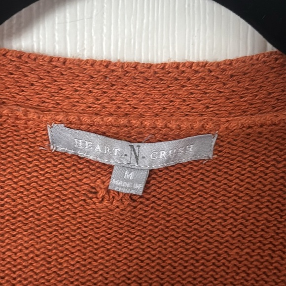 Women's Orange Cardigan Sweater heart N crush medium - Picture 2 of 4